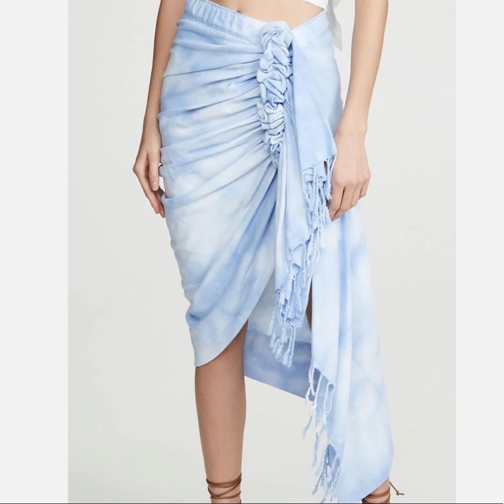 Just be queen Tulum striped blue cover up skirt sz S